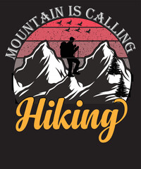 Hiking /Mountain t-shirt design, Vintage hiking t-shirt design vector, Typography hiking t-shirt design