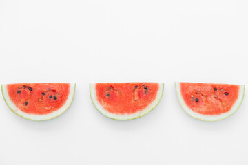 Watermelon pattern. Red watermelon on white background. Summer concept.