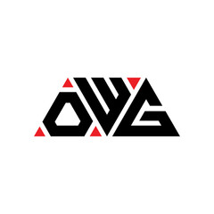 Fototapeta OWG triangle letter logo design with triangle shape. OWG triangle logo design monogram. OWG triangle vector logo template with red color. OWG triangular logo Simple, Elegant, and Luxurious Logo... obraz
