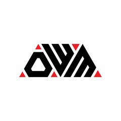 OWM triangle letter logo design with triangle shape. OWM triangle logo design monogram. OWM triangle vector logo template with red color. OWM triangular logo Simple, Elegant, and Luxurious Logo...