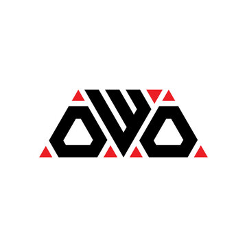 OWO triangle letter logo design with triangle shape. OWO triangle logo design monogram. OWO triangle vector logo template with red color. OWO triangular logo Simple, Elegant, and Luxurious Logo...