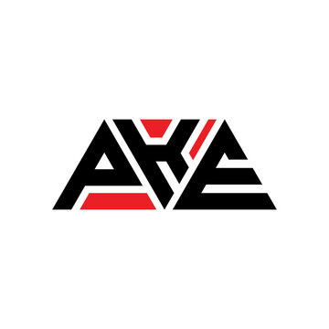 PKE triangle letter logo design with triangle shape. PKE triangle logo design monogram. PKE triangle vector logo template with red color. PKE triangular logo Simple, Elegant, and Luxurious Logo...