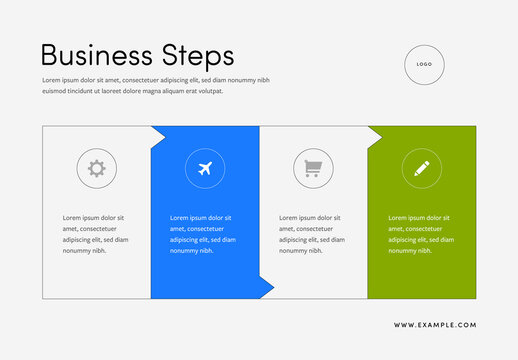 Business Steps Infographic with Four Options