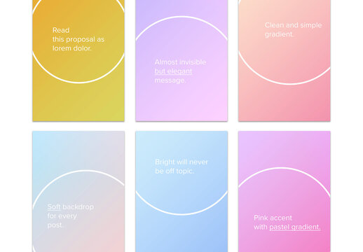 Simple Story Layouts with Pastel Gradients