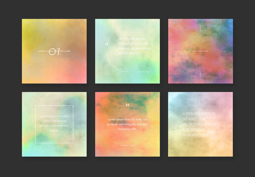 Quote Social Media Layouts with Abstract Background Images