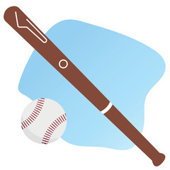 Baseball ball and bat against the sky