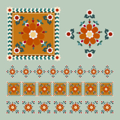 traditional thai style pattern decorative. flowers thai line. flowers pattern. seamless pattern. thai ornament. thai art design.