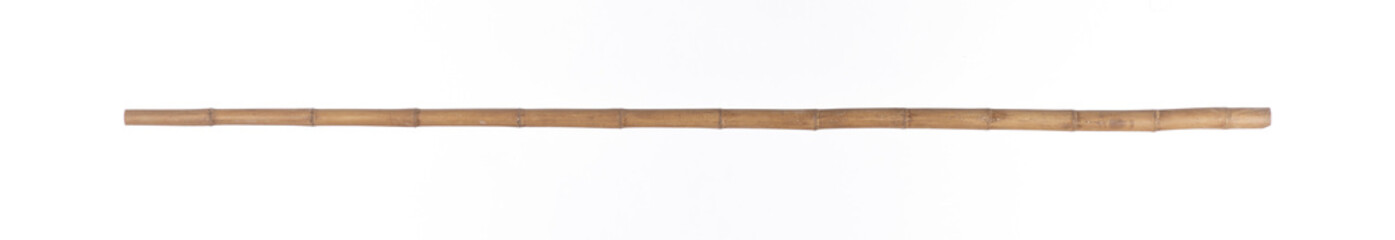 long bamboo stick isolated on white background - obrazy, fototapety, plakaty