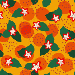 Abstract floral seamless pattern vector illustration with circles