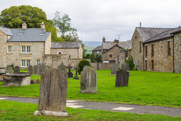 Cemetery at the Saint Mary Church, Kirkby Lonsdale, Cumbria, England.