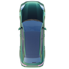 isolated sport SUV car 3d rendering illustration from top view for architectural landscape planning and designs on white background