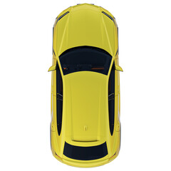 isolated sport SUV car 3d rendering illustration from top view for architectural landscape planning and designs on white background