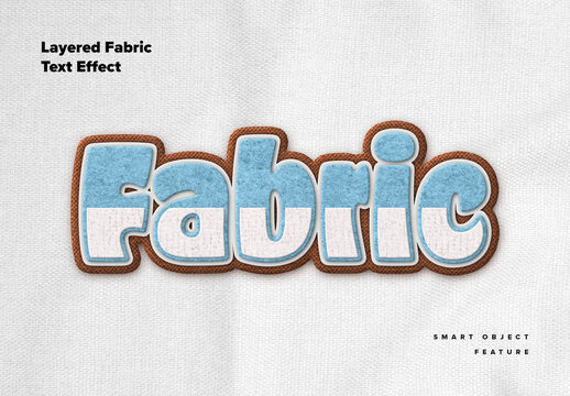 Layered Fabric Text Effect Mockup