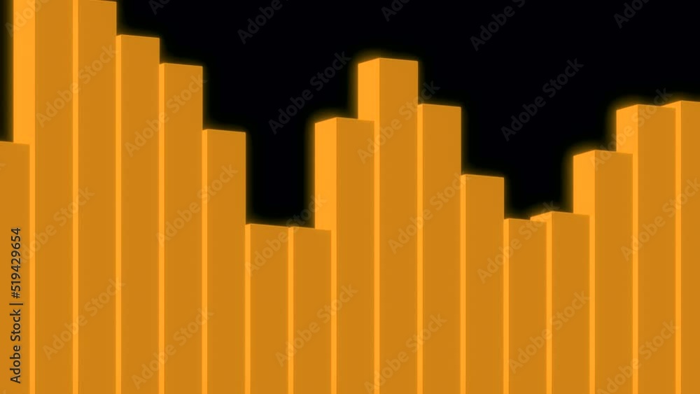 Poster speaker equalizer. design. colorful columns of 3d lines move to beat of music. cubic equalizer on bl
