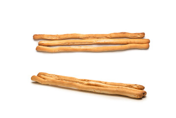 Bread sticks isolated on white background.