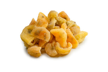 Dried passion fruit isolated on a white background.