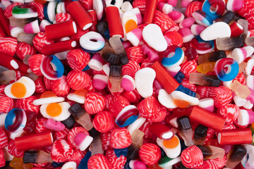Tasty mix of jelly colorful candies.