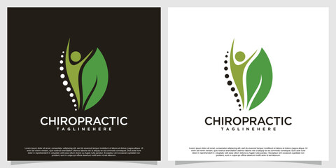 Chiropractic logo design for massage theraphy health Premium Vector part 6 - obrazy, fototapety, plakaty