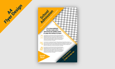 Promotional School admission flyer template, poster design, Back To School admission flyer template , Education Day flyer Layout green, yellow Vector Template Design