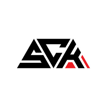 SCK triangle letter logo design with triangle shape. SCK triangle logo design monogram. SCK triangle vector logo template with red color. SCK triangular logo Simple, Elegant, and Luxurious Logo...