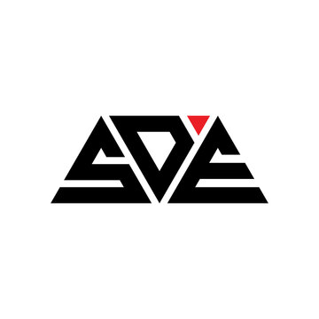 SDE triangle letter logo design with triangle shape. SDE triangle logo design monogram. SDE triangle vector logo template with red color. SDE triangular logo Simple, Elegant, and Luxurious Logo...