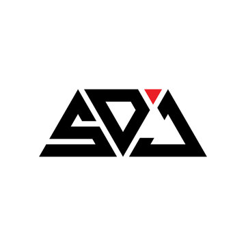 SDJ triangle letter logo design with triangle shape. SDJ triangle logo design monogram. SDJ triangle vector logo template with red color. SDJ triangular logo Simple, Elegant, and Luxurious Logo...