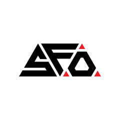 SFO triangle letter logo design with triangle shape. SFO triangle logo design monogram. SFO triangle vector logo template with red color. SFO triangular logo Simple, Elegant, and Luxurious Logo...