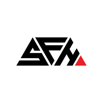 SFH triangle letter logo design with triangle shape. SFH triangle logo design monogram. SFH triangle vector logo template with red color. SFH triangular logo Simple, Elegant, and Luxurious Logo...