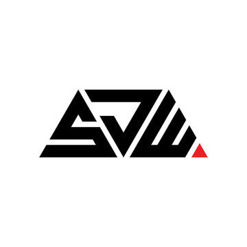 SJW triangle letter logo design with triangle shape. SJW triangle logo design monogram. SJW triangle vector logo template with red color. SJW triangular logo Simple, Elegant, and Luxurious Logo...