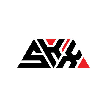SKX triangle letter logo design with triangle shape. SKX triangle logo design monogram. SKX triangle vector logo template with red color. SKX triangular logo Simple, Elegant, and Luxurious Logo...