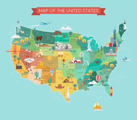 Map of the United States - 519432241