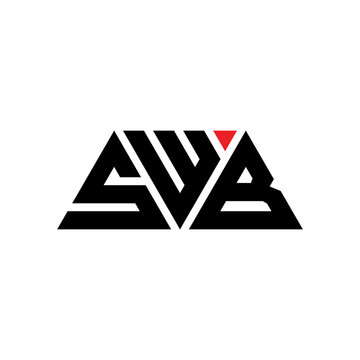 SWB triangle letter logo design with triangle shape. SWB triangle logo design monogram. SWB triangle vector logo template with red color. SWB triangular logo Simple, Elegant, and Luxurious Logo...