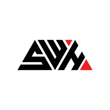 SWH triangle letter logo design with triangle shape. SWH triangle logo design monogram. SWH triangle vector logo template with red color. SWH triangular logo Simple, Elegant, and Luxurious Logo...