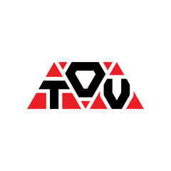 TOV triangle letter logo design with triangle shape. TOV triangle logo design monogram. TOV triangle vector logo template with red color. TOV triangular logo Simple, Elegant, and Luxurious Logo...