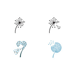 dandelion flower logo with template vector illustration