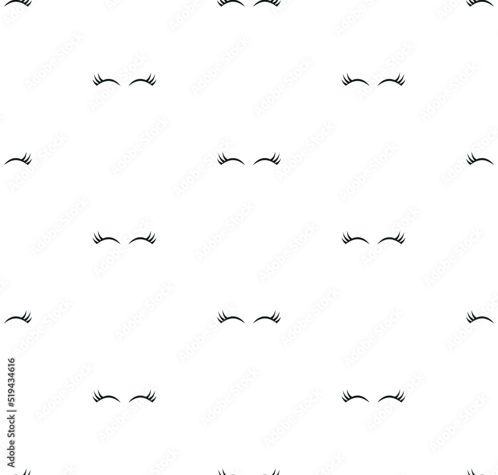 Poster seamless pattern with closed eyes. vector background.