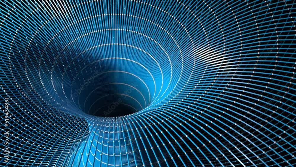 Wall mural future shapes 1043: black hole 3d wireframe simulation (loop).