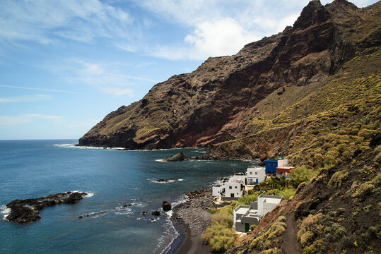 Coastal villagescape, Roque de Bemejo, Tenerife, Canary Islands, Spain