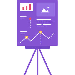Data infographic board flat vector icon isolated