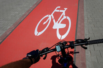 Sign of bike lane - obrazy, fototapety, plakaty