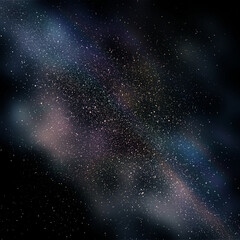 Spectrum Stars Field. Outer space star view with dust clouds holographic colors.