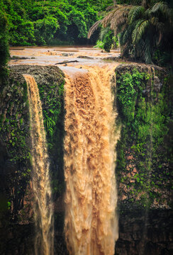 Close-up of the Chamarel waterfall, Chamarel, Mauritius
