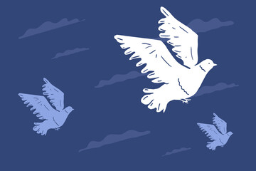The dove as a symbol of freedom, emigration. A metaphor for new beginnings, a free and peaceful life.