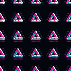 triangular plexus ,surreal style geometric triangle figure seamless pattern
