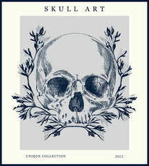 Skull poster in vintage style	
