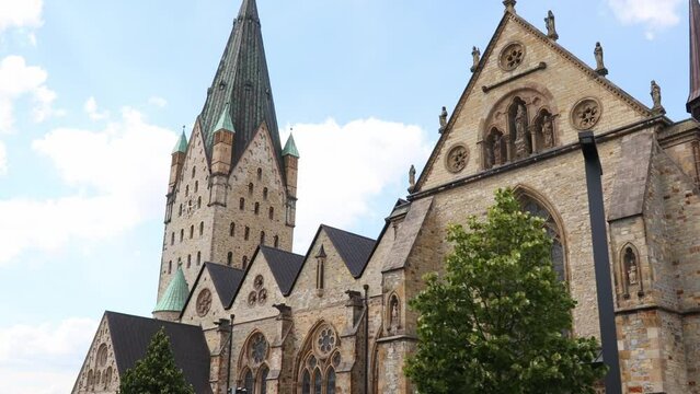 the historic paderborn cathedral in germany 4k 30fps video