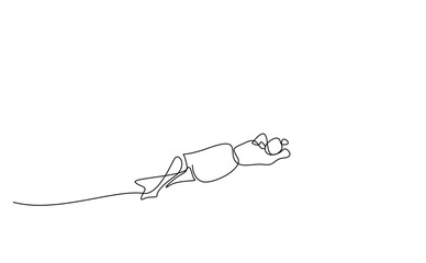 the person who comfortably puts his hands behind his head lies on the floor