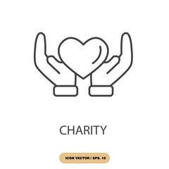charity icons  symbol vector elements for infographic web