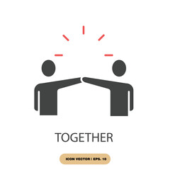 together icons  symbol vector elements for infographic web