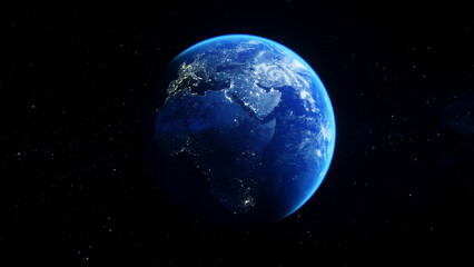 Fototapeta na wymiar The Earth planet in outer space. 3d render.